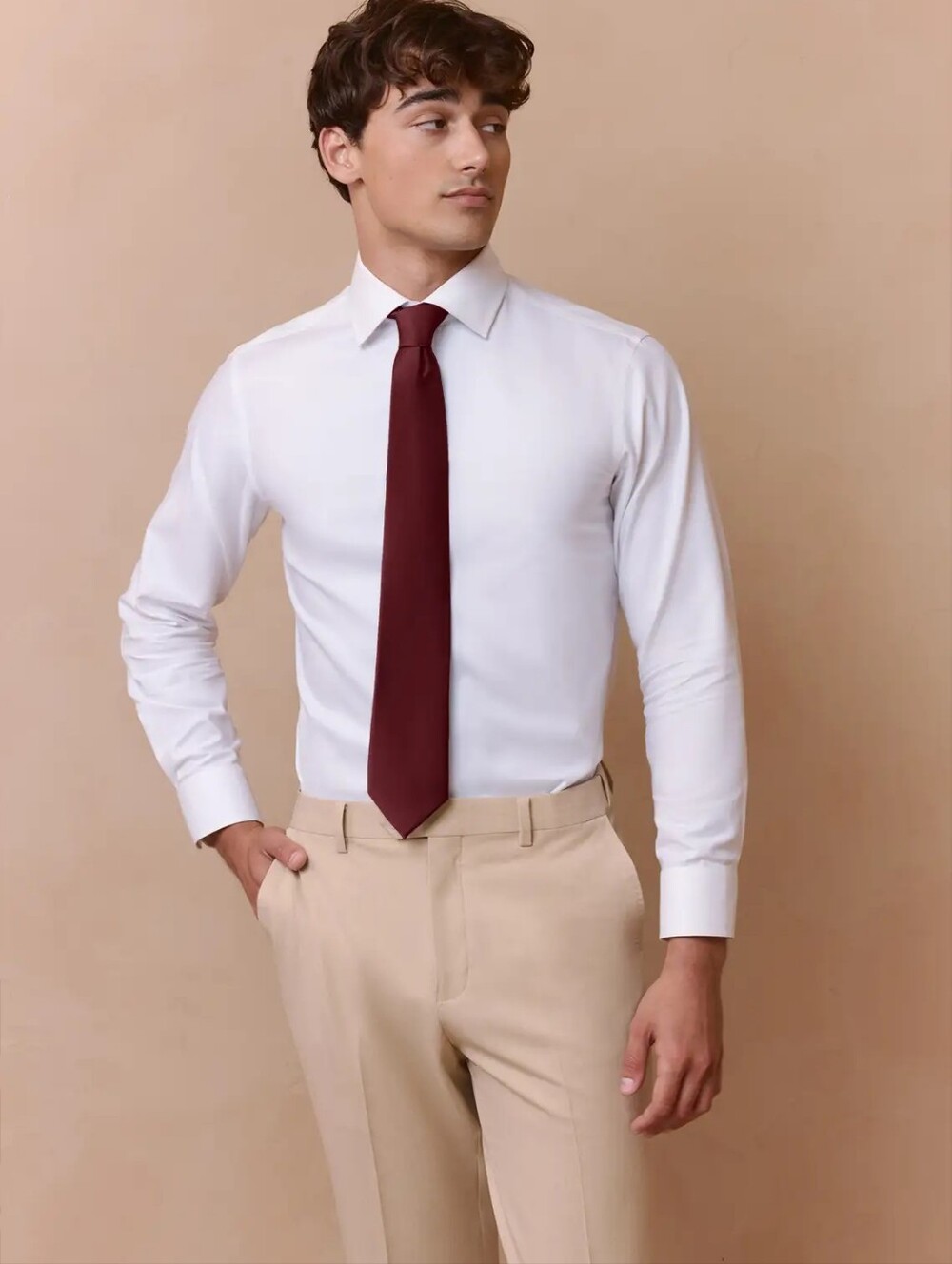 Azazie Stretch Satin Wide Tie 58" (Cabernet)